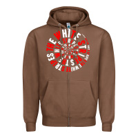 Chestnut White Stripes Zipper Hoodie - linhVisuals