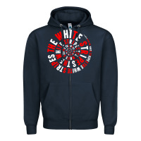 Navy White Stripes Zipper Hoodie - linhVisuals