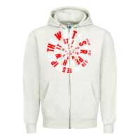 Oatmeal Heather White Stripes Zipper Hoodie - linhVisuals