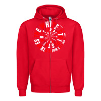 Red White Stripes Zipper Hoodie - linhVisuals