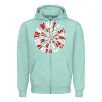 Seafoam White Stripes Zipper Hoodie - linhVisuals