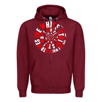 Burgundy White Stripes Zipper Hoodie - linhVisuals