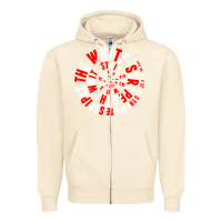 Sandshell White Stripes Zipper Hoodie - linhVisuals