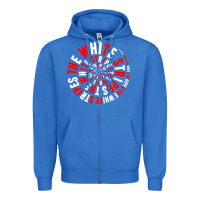 True Royal White Stripes Zipper Hoodie - linhVisuals