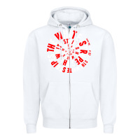 White White Stripes Zipper Hoodie - linhVisuals