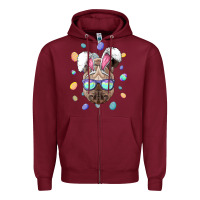 Burgundy rhino easter bunny ears funny easter eggs hunting sweatshirt Zipper Hoodie - linhVisuals