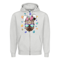 Dove Grey rhino easter bunny ears funny easter eggs hunting sweatshirt Zipper Hoodie - linhVisuals