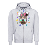 Heather Grey rhino easter bunny ears funny easter eggs hunting sweatshirt Zipper Hoodie - linhVisuals