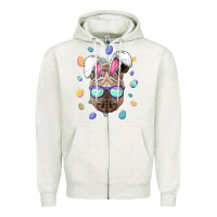 Oatmeal Heather rhino easter bunny ears funny easter eggs hunting sweatshirt Zipper Hoodie - linhVisuals