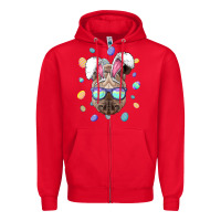 Red rhino easter bunny ears funny easter eggs hunting sweatshirt Zipper Hoodie - linhVisuals