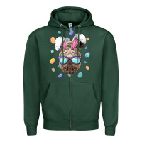 Sports Green rhino easter bunny ears funny easter eggs hunting sweatshirt Zipper Hoodie - linhVisuals
