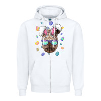 White rhino easter bunny ears funny easter eggs hunting sweatshirt Zipper Hoodie - linhVisuals