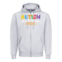 Heather Grey someone with autism makes me proud Zipper Hoodie - linhVisuals