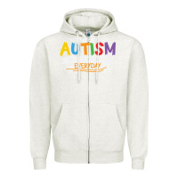 Oatmeal Heather someone with autism makes me proud Zipper Hoodie - linhVisuals