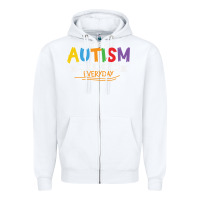 White someone with autism makes me proud Zipper Hoodie - linhVisuals