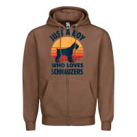 Chestnut schnauzer just a boy who loves dogs men retro vintage sunset raglan ba Zipper Hoodie - linhVisuals