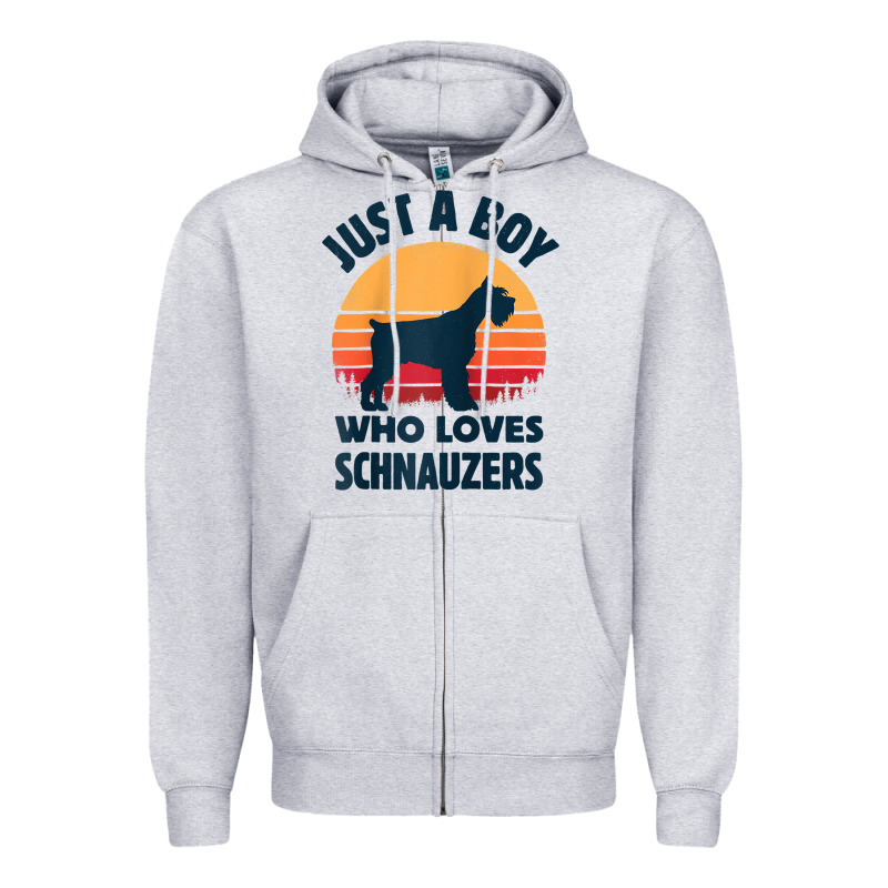 Schnauzer Just A Boy Who Loves Dogs Men Retro Vintage Sunset Raglan Ba Zipper Hoodie by linhVisuals | Teevron