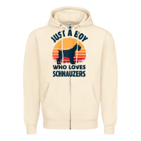 Sandshell schnauzer just a boy who loves dogs men retro vintage sunset raglan ba Zipper Hoodie - linhVisuals