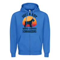 True Royal schnauzer just a boy who loves dogs men retro vintage sunset raglan ba Zipper Hoodie - linhVisuals