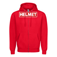 Red Meantime Helmet Zipper Hoodie - linhVisuals