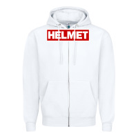 White Meantime Helmet Zipper Hoodie - linhVisuals
