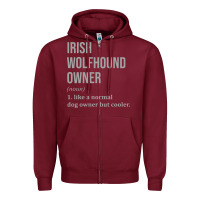 Burgundy irish wolfhound dog funny classic Zipper Hoodie - linhVisuals