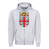 Heather Grey brown university coat of arms Zipper Hoodie - linhVisuals