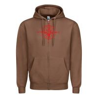 Chestnut compass Zipper Hoodie - linhVisuals