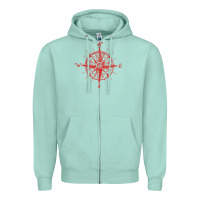 Seafoam compass Zipper Hoodie - linhVisuals