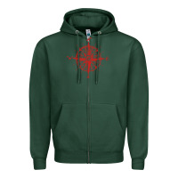 Sports Green compass Zipper Hoodie - linhVisuals