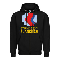 Black stupid sexy flanders! Zipper Hoodie - linhVisuals