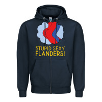 Navy stupid sexy flanders! Zipper Hoodie - linhVisuals