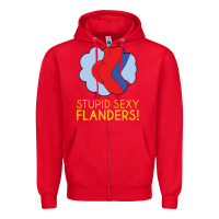 Red stupid sexy flanders! Zipper Hoodie - linhVisuals