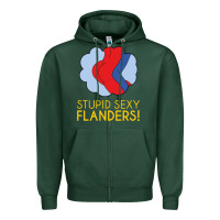 Sports Green stupid sexy flanders! Zipper Hoodie - linhVisuals
