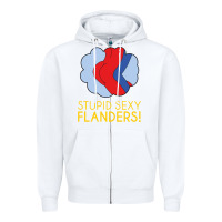 White stupid sexy flanders! Zipper Hoodie - linhVisuals