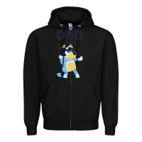 Black Bluey Dad Zipper Hoodie - linhVisuals