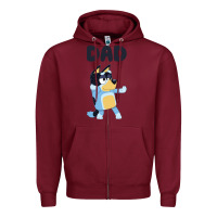 Burgundy Bluey Dad Zipper Hoodie - linhVisuals