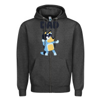 Charcoal Heather Bluey Dad Zipper Hoodie - linhVisuals