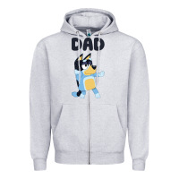 Heather Grey Bluey Dad Zipper Hoodie - linhVisuals
