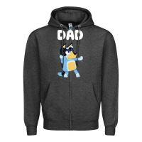 Charcoal Heather Bluey Dad Zipper Hoodie - linhVisuals