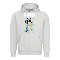 Dove Grey Bluey Dad Zipper Hoodie - linhVisuals