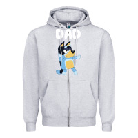Heather Grey Bluey Dad Zipper Hoodie - linhVisuals