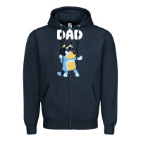 Navy Bluey Dad Zipper Hoodie - linhVisuals