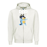 Oatmeal Heather Bluey Dad Zipper Hoodie - linhVisuals