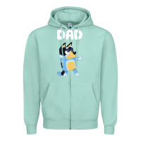 Seafoam Bluey Dad Zipper Hoodie - linhVisuals