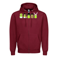 Burgundy newbobs burgers Zipper Hoodie - linhVisuals