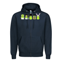 Navy newbobs burgers Zipper Hoodie - linhVisuals