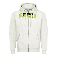 Oatmeal Heather newbobs burgers Zipper Hoodie - linhVisuals