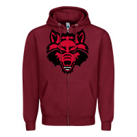 Burgundy DEVIL - RED WOLVES FOOTBALL SOCCER STATE MEN Zipper Hoodie - linhVisuals