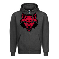 Charcoal Heather DEVIL - RED WOLVES FOOTBALL SOCCER STATE MEN Zipper Hoodie - linhVisuals
